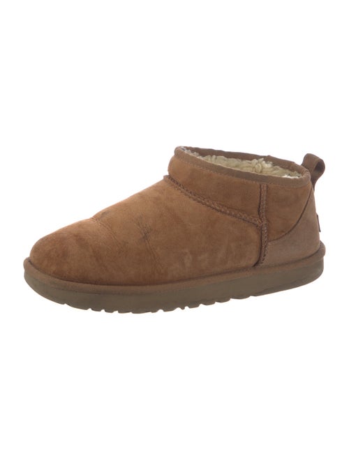 UGG Suede Fur Trim Lace-Up Boots