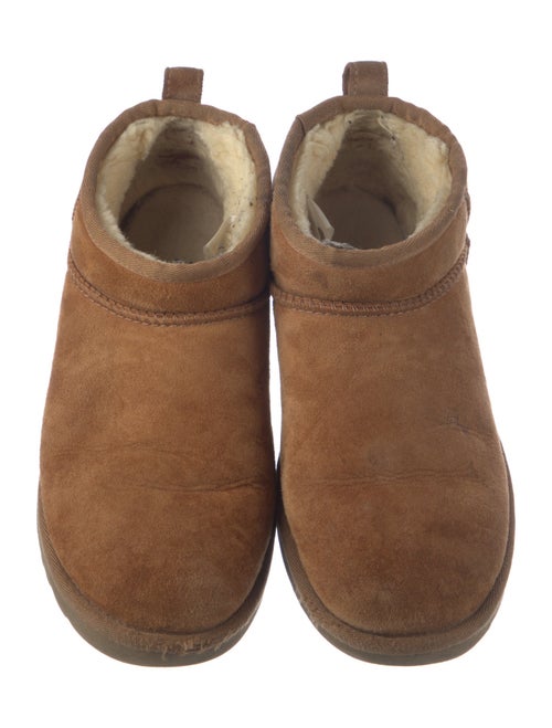 UGG Suede Fur Trim Lace-Up Boots