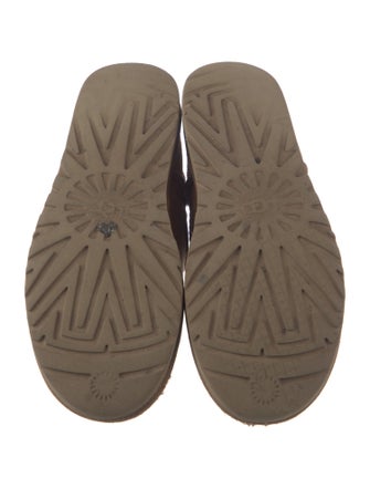 UGG Suede Fur Trim Lace-Up Boots