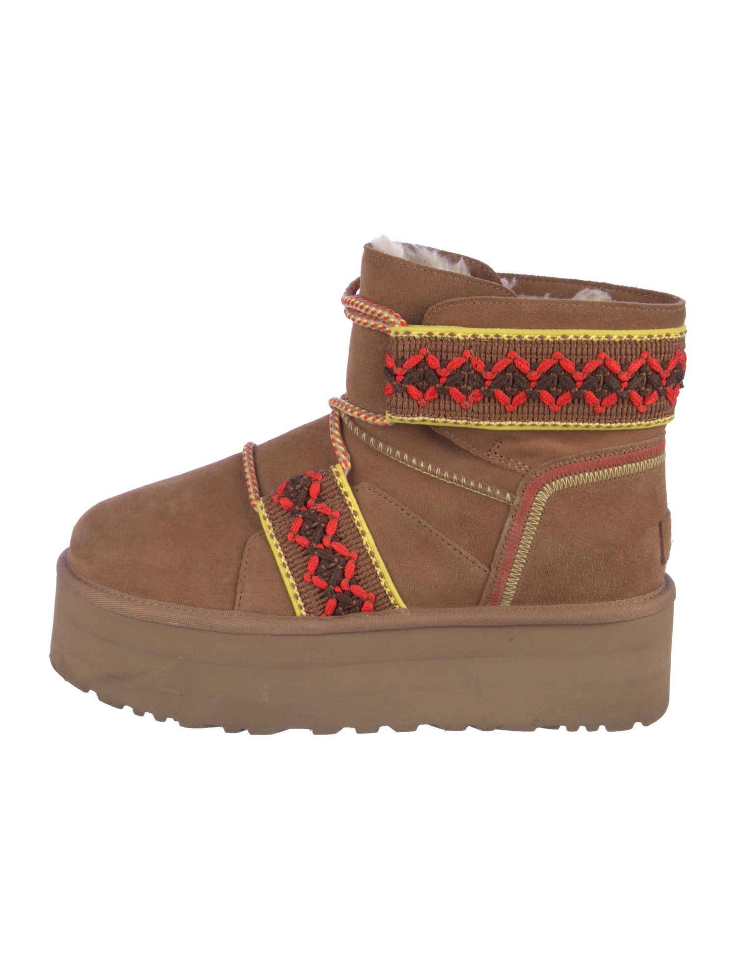 UGG Suede Printed Lace-Up Boots