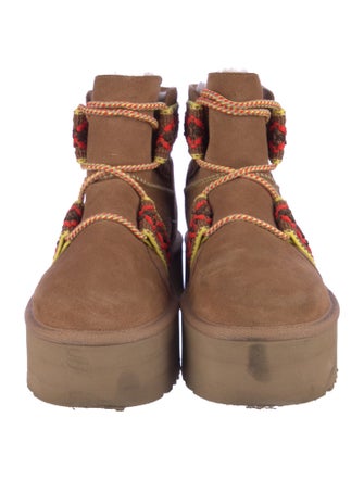 UGG Suede Printed Lace-Up Boots