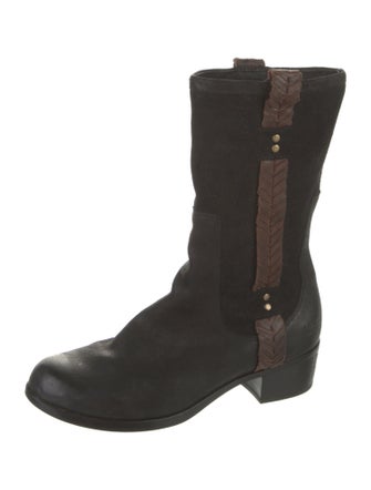 UGG Leather Whipstitch Trim Combat Boots
