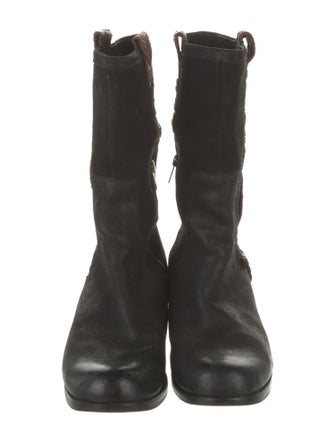 UGG Leather Whipstitch Trim Combat Boots