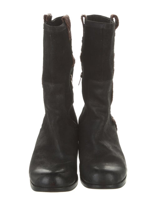 UGG Leather Whipstitch Trim Combat Boots