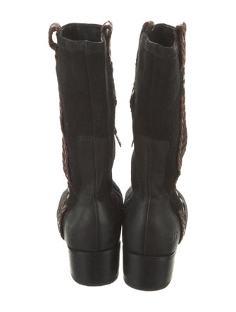 UGG Leather Whipstitch Trim Combat Boots