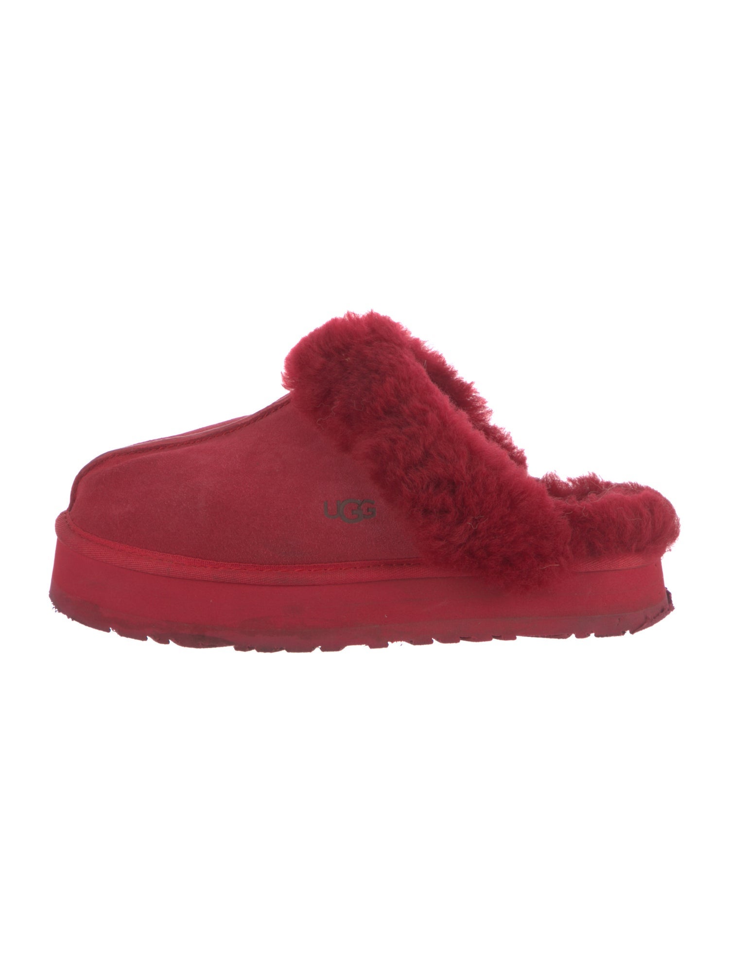 UGG Suede Fur Trim Mules