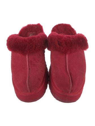 UGG Suede Fur Trim Mules