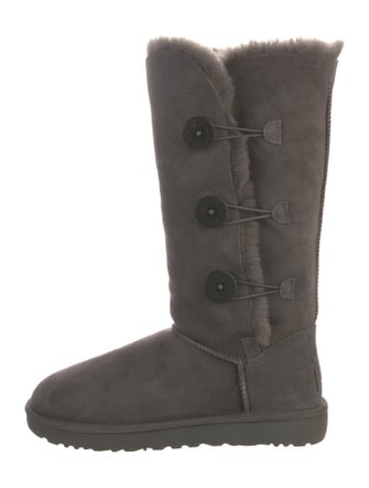 UGG Suede Fur Trim Boots