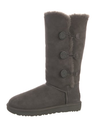 UGG Suede Fur Trim Boots