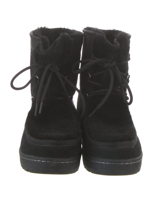 UGG Suede Fur Trim Lace-Up Boots