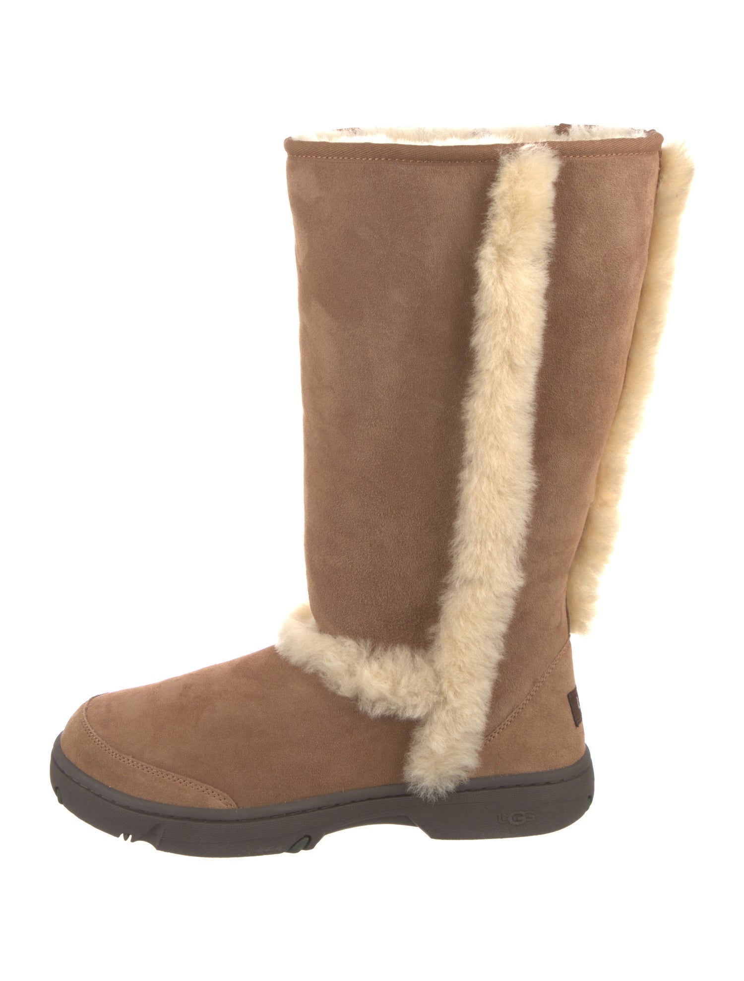 UGG Suede Fur Trim Boots