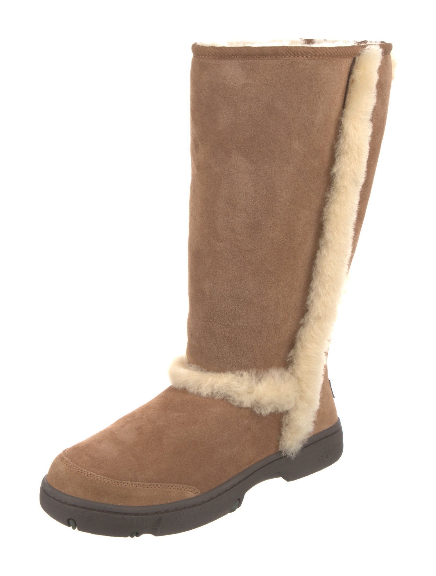 UGG Suede Fur Trim Boots