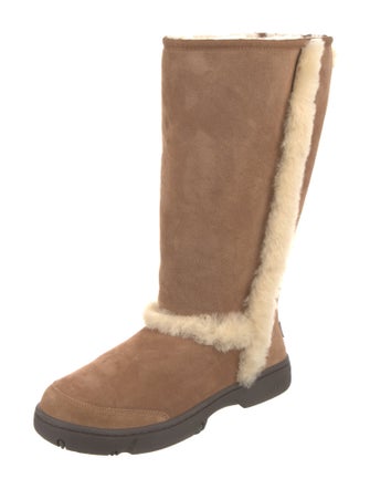 UGG Suede Fur Trim Boots