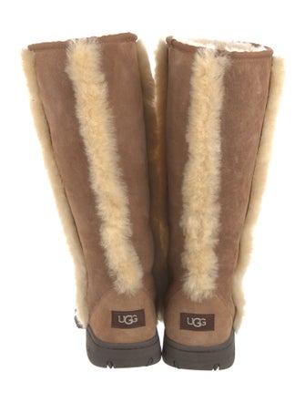 UGG Suede Fur Trim Boots