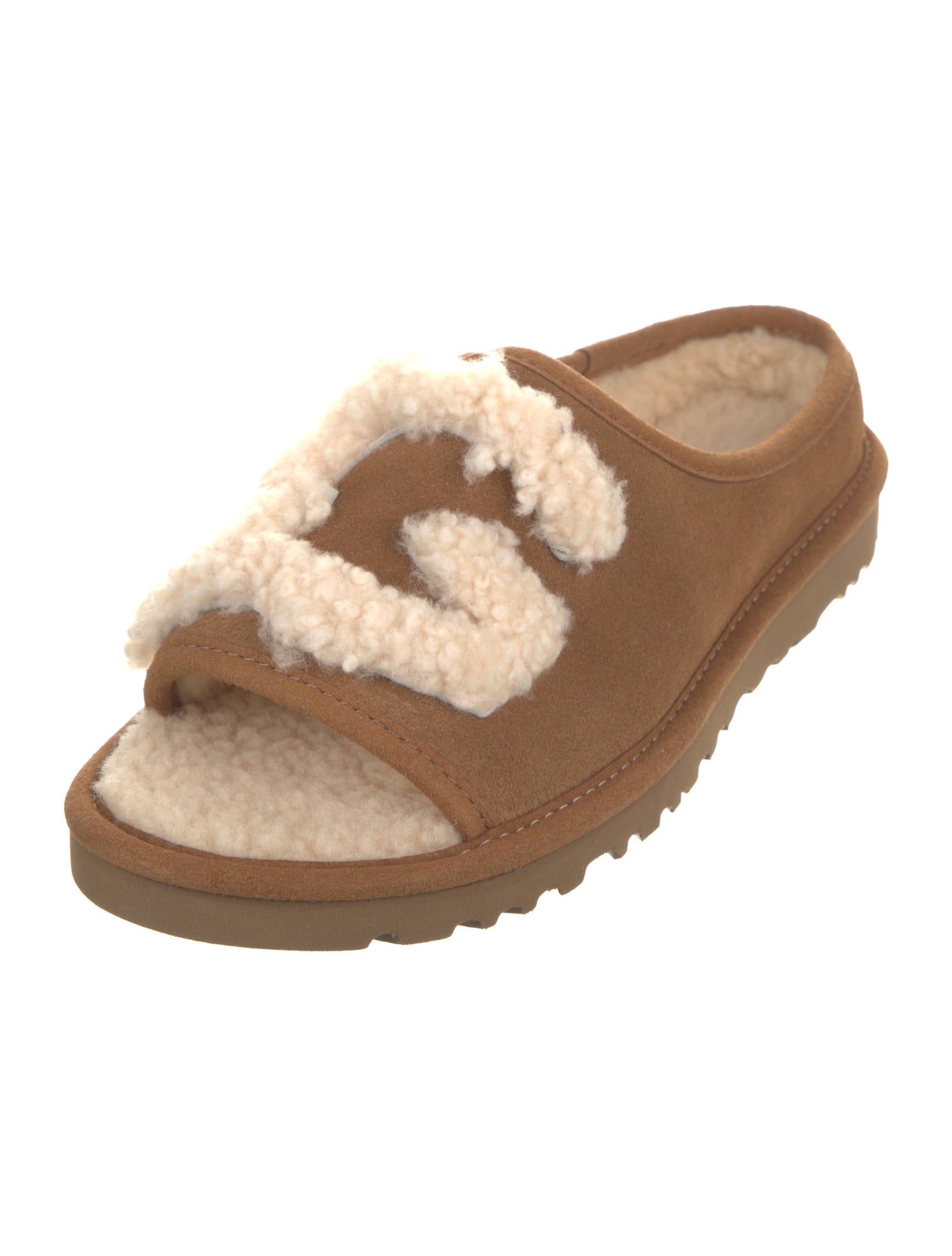 UGG Suede Fur Trim Flats