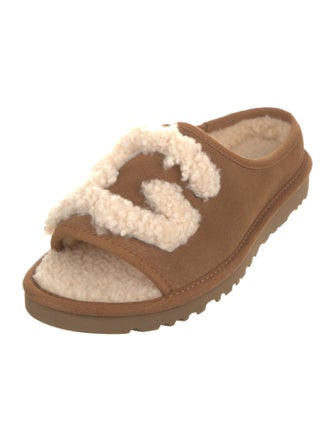 UGG Suede Fur Trim Flats