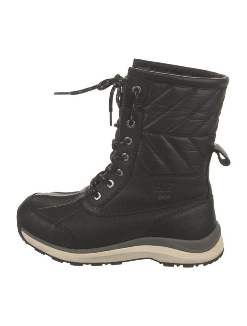 UGG Leather Fur Trim Lace-Up Boots