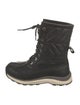 UGG Leather Fur Trim Lace-Up Boots