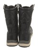 UGG Leather Fur Trim Lace-Up Boots