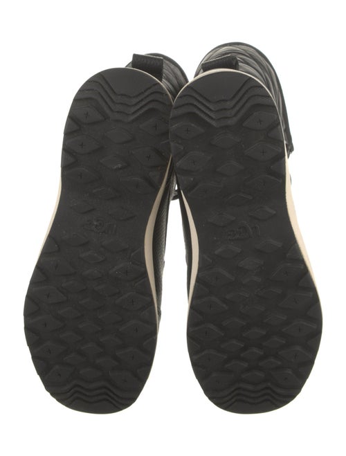 UGG Leather Fur Trim Lace-Up Boots