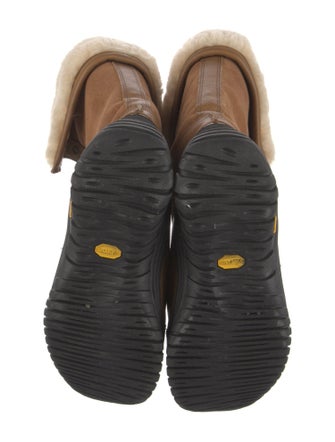 UGG Leather Colorblock Pattern Lace-Up Boots