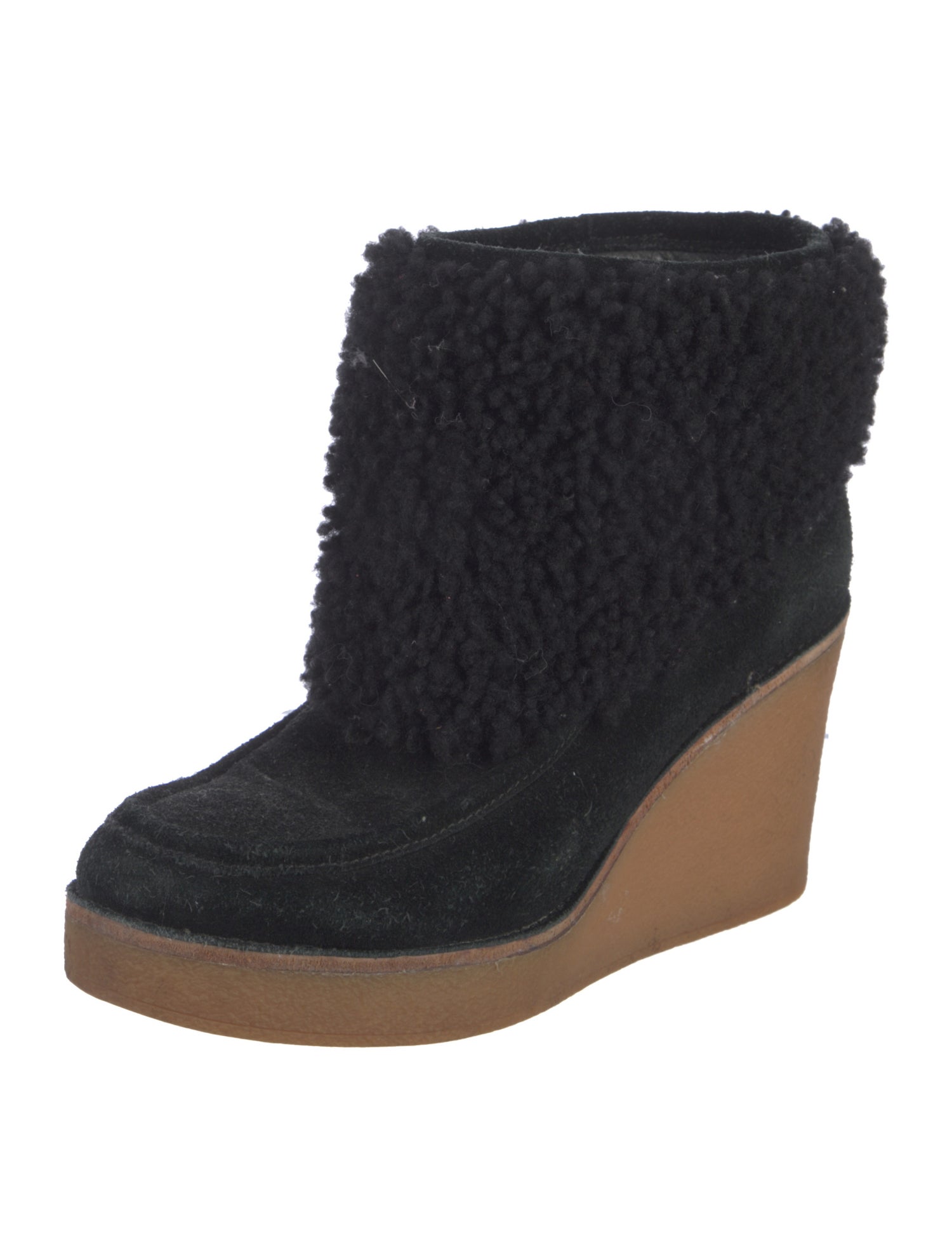 UGG Suede Colorblock Pattern Lace-Up Boots