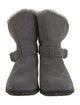 UGG Suede Fur Trim Moto Boots