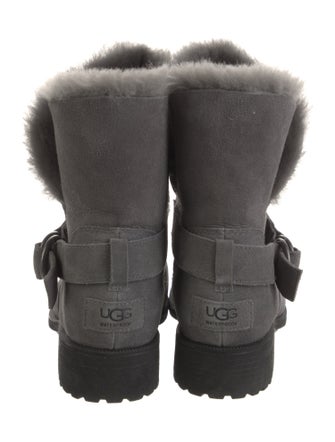 UGG Suede Fur Trim Moto Boots
