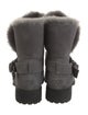 UGG Suede Fur Trim Moto Boots