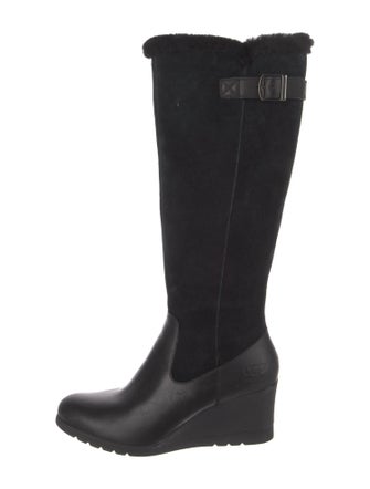 UGG Suede Leather Trim Embellishment Rain Boots