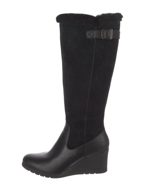 UGG Suede Leather Trim Embellishment Rain Boots