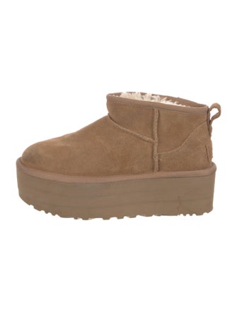 UGG Suede Fur Trim Boots