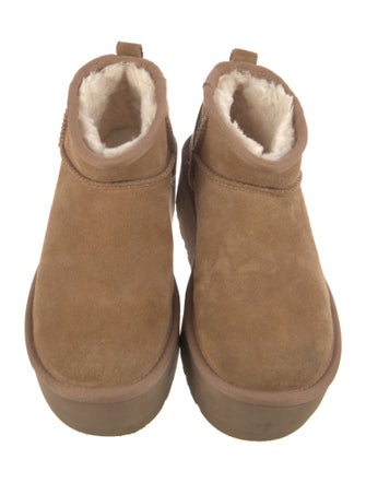 UGG Suede Fur Trim Boots