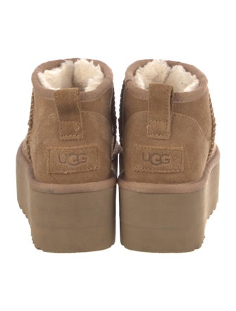 UGG Suede Fur Trim Boots