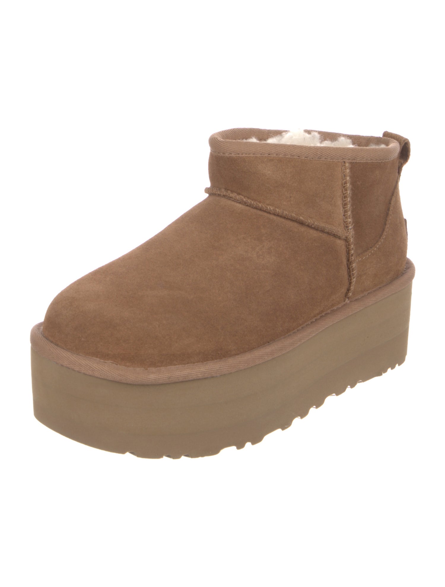UGG Suede Fur Trim Boots