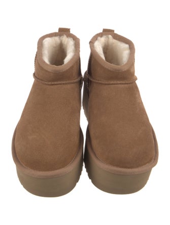 UGG Suede Fur Trim Boots