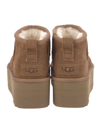 UGG Suede Fur Trim Boots