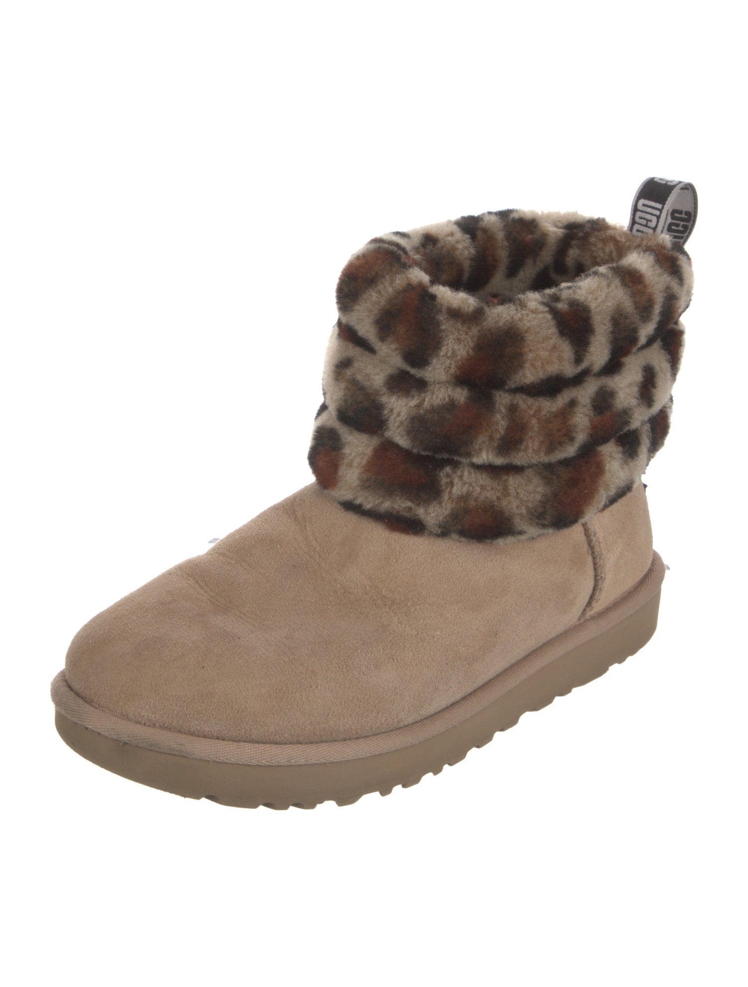 UGG Suede Animal Print Lace-Up Boots