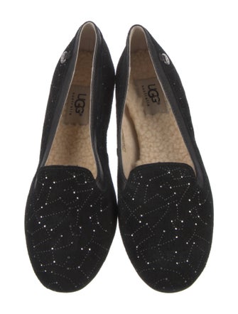 UGG Suede Crystal Embellishments Loafers