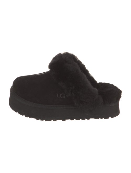 UGG Suede Faux Fur Trim Mules