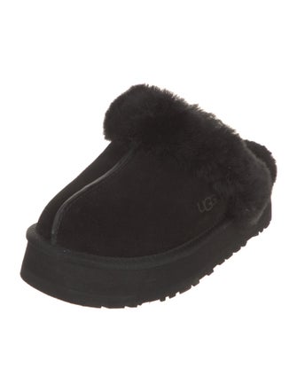 UGG Suede Faux Fur Trim Mules