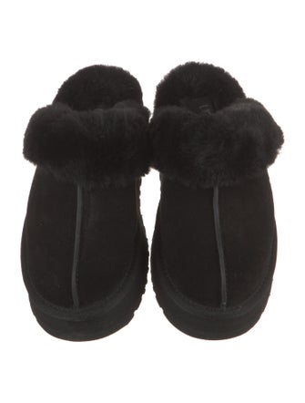 UGG Suede Faux Fur Trim Mules