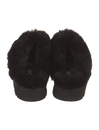 UGG Suede Faux Fur Trim Mules