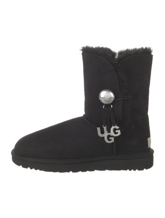UGG Suede Fur Trim Combat Boots