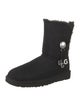 UGG Suede Fur Trim Combat Boots