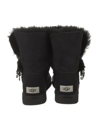 UGG Suede Fur Trim Combat Boots