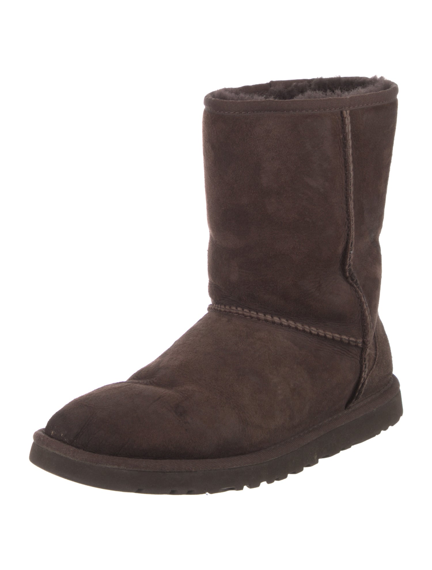 UGG Suede Fur Trim Boots