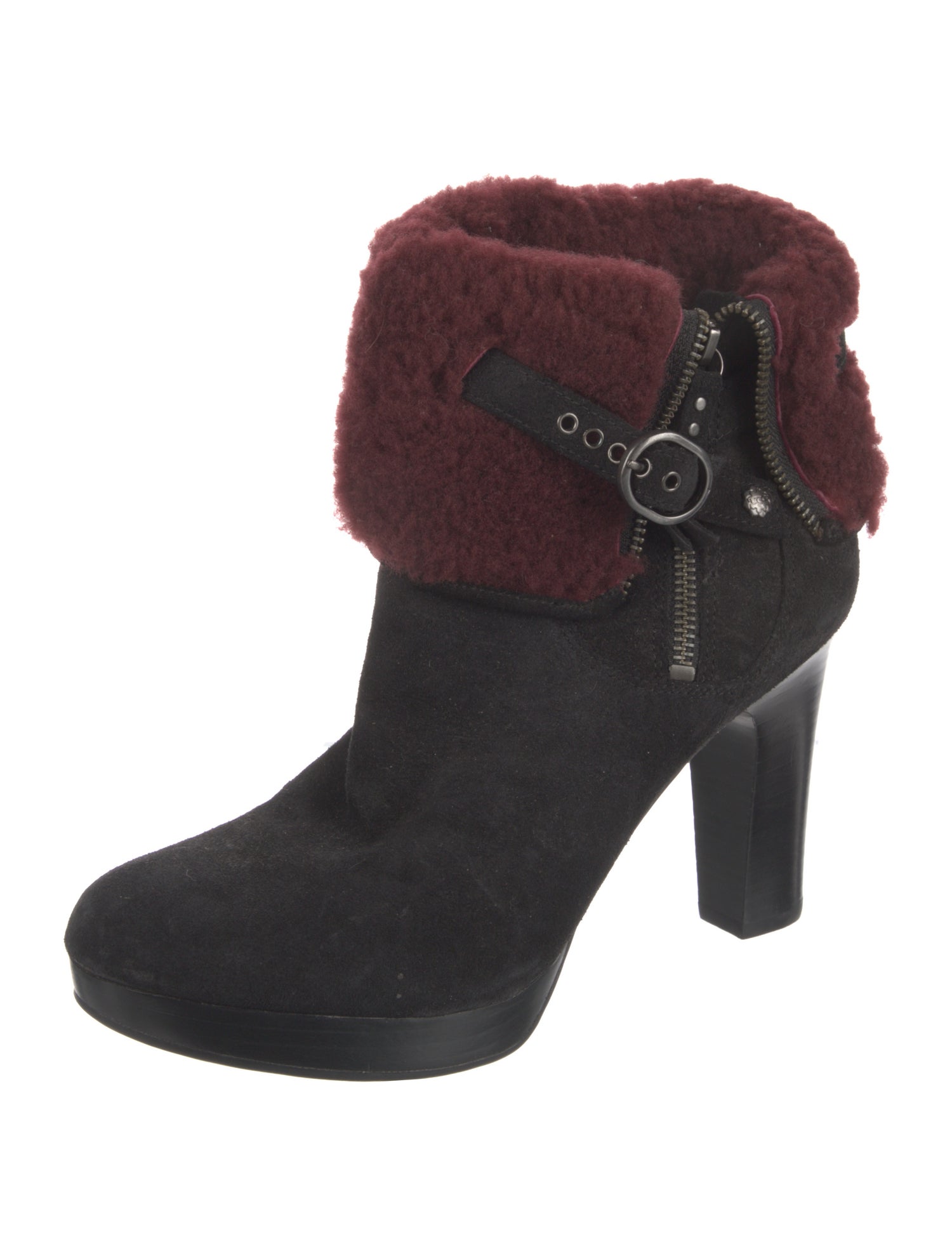 UGG Suede Colorblock Pattern Boots