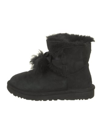 UGG Suede Bow Accents Lace-Up Boots