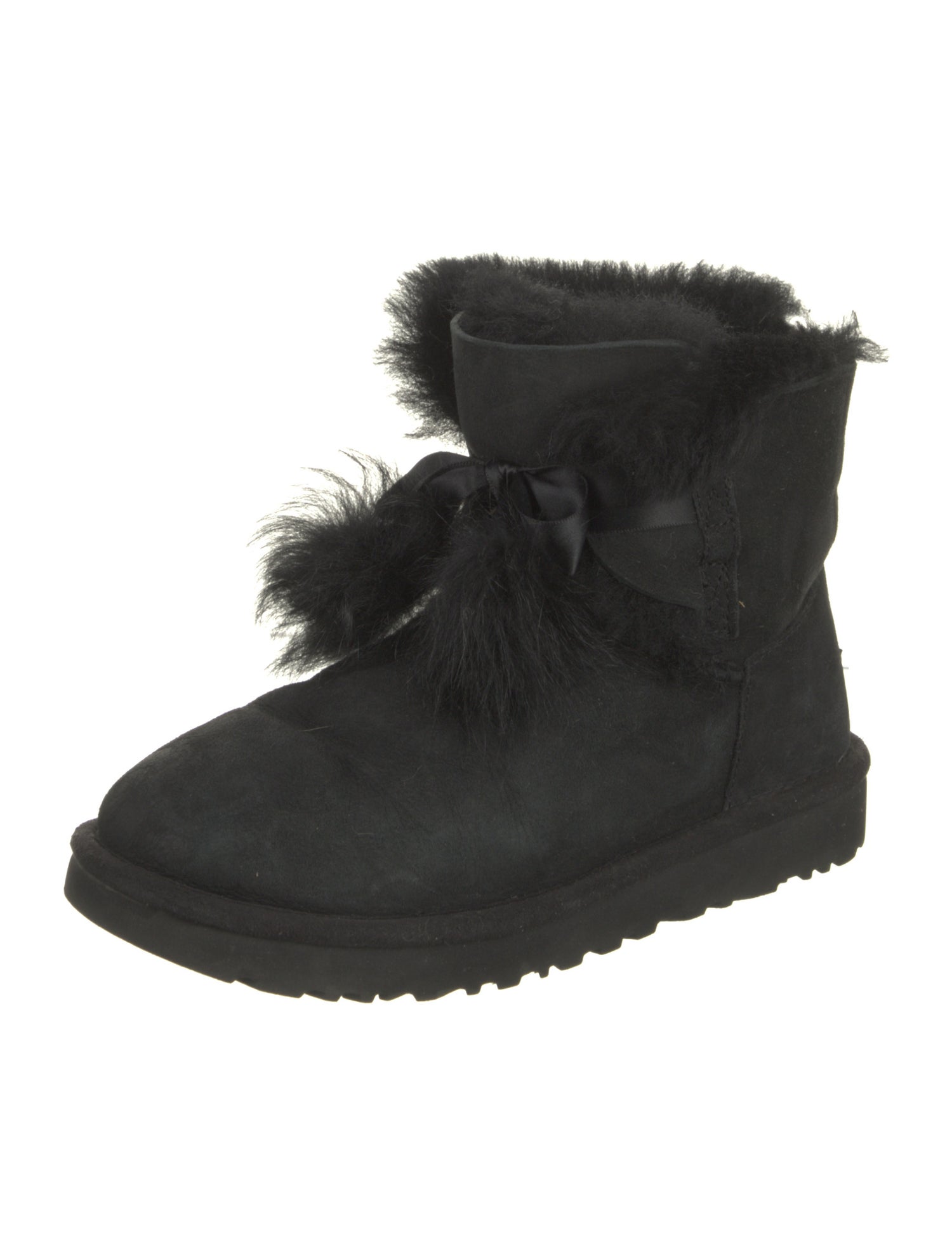 UGG Suede Bow Accents Lace-Up Boots